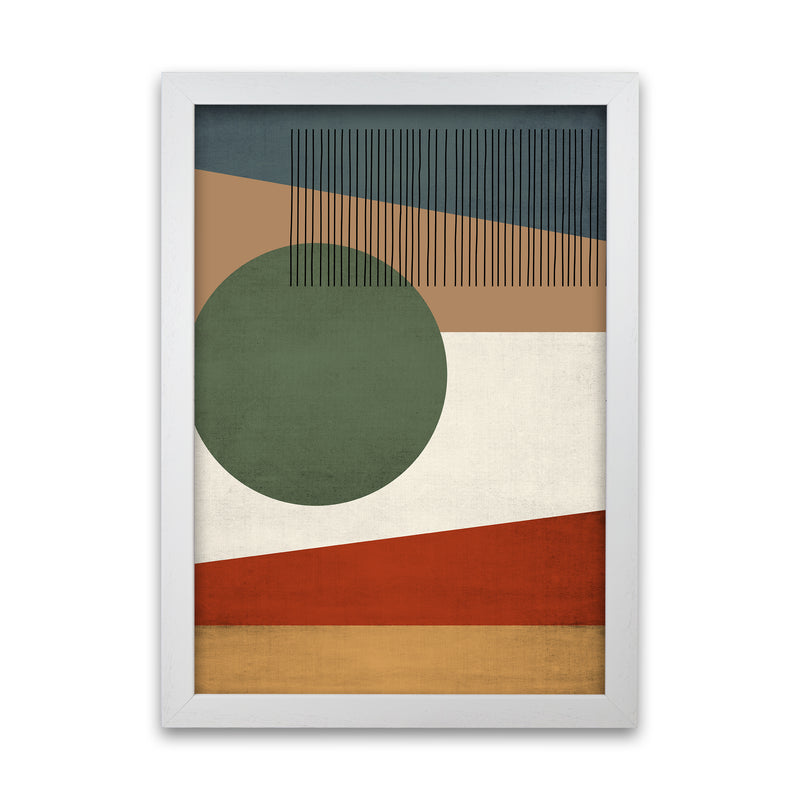 Abstract Wall Art Earth Tones A1 White Grain Frame