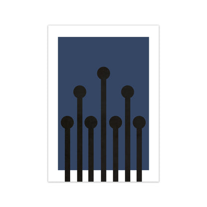 Black and Blue Scandinavian Art A1 Print Only