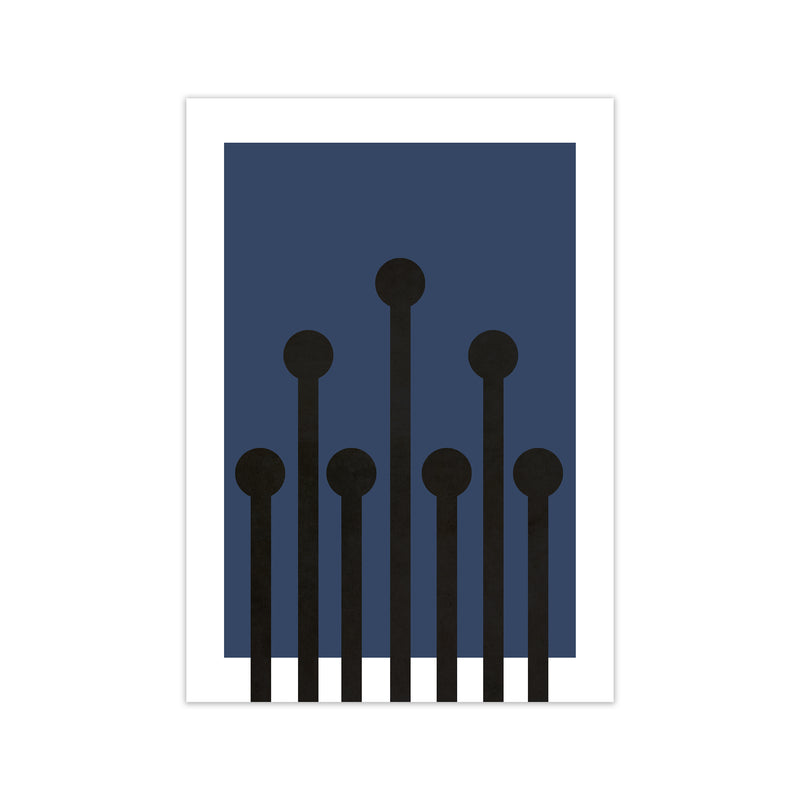 Black and Blue Scandinavian Art A1 Print Only