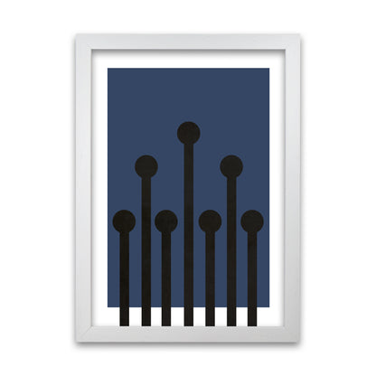 Black and Blue Scandinavian Art A1 White Grain Frame