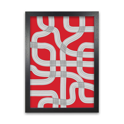 Red Black and White Abstract