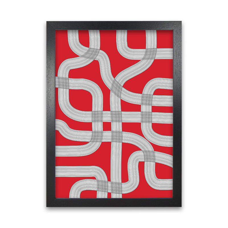 Red Black and White Abstract