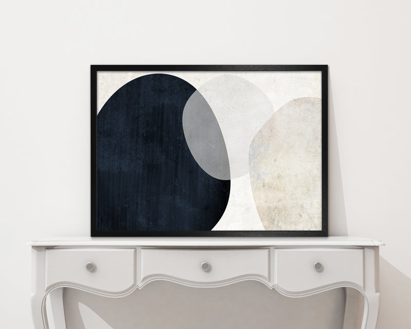 Blue and White Abstract Textured