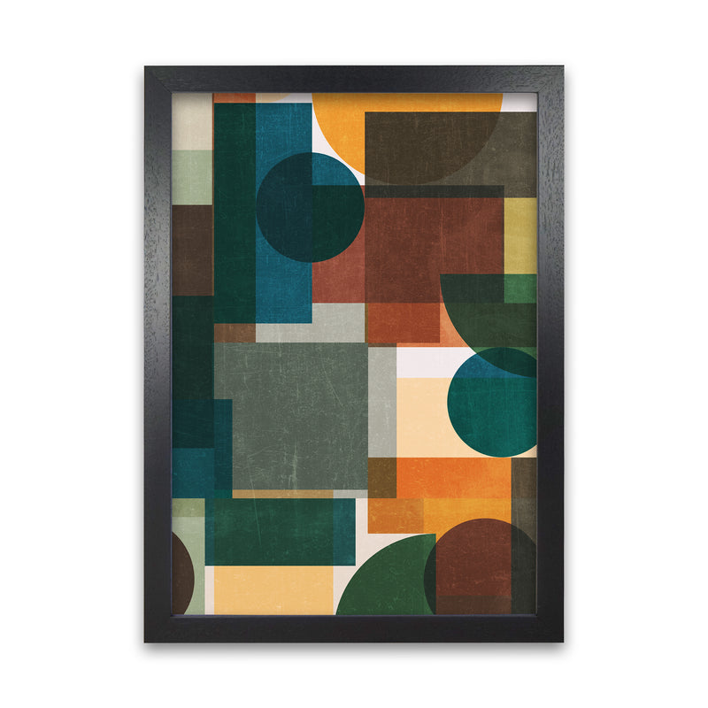 Colorful Abstract Modern Wall Art A1 Black Grain Frame