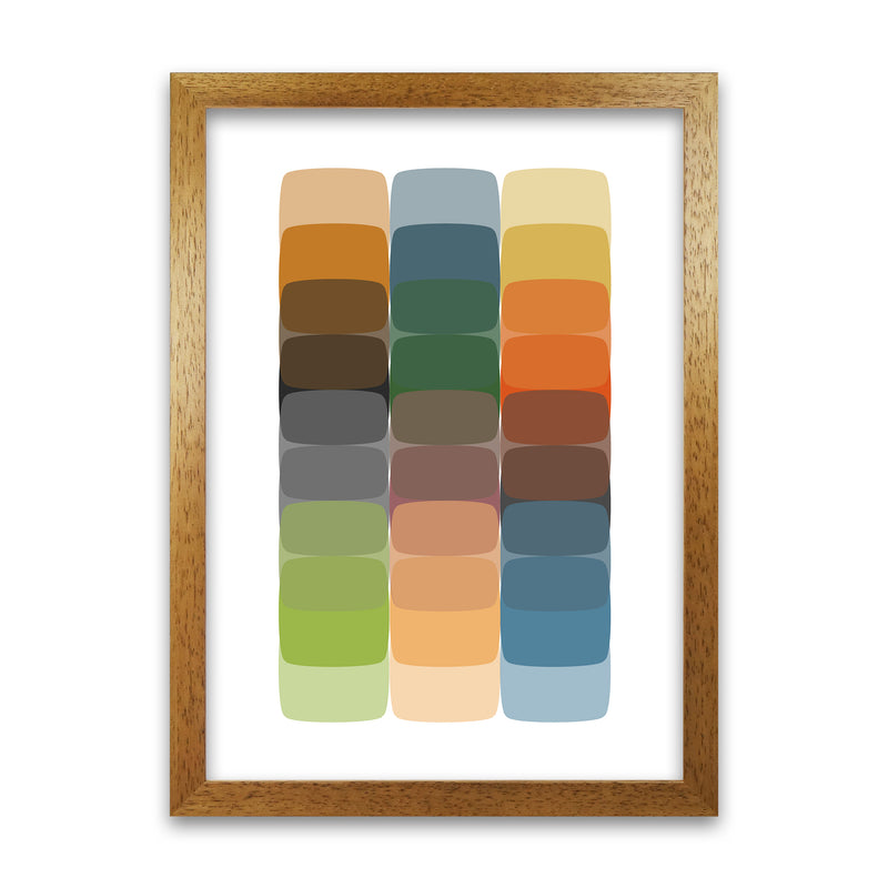 Colorful Rainbow Abstract Original  A1 Honey Oak Frame
