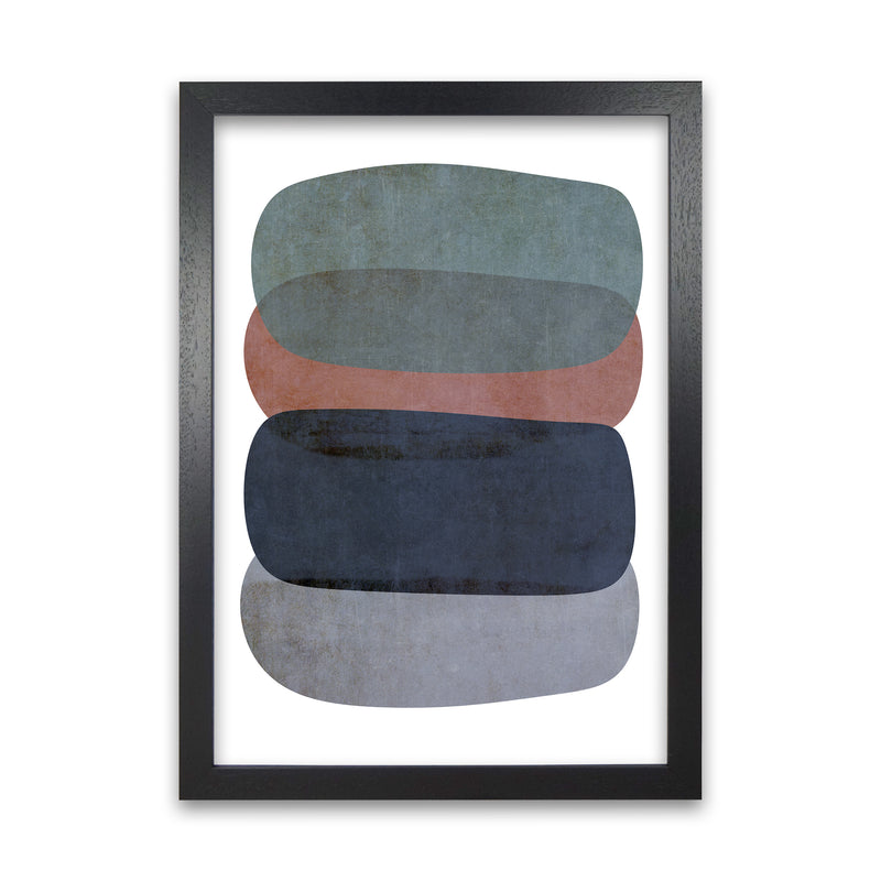 Earth Tones Soft Abstract Shapes A1 Black Grain Frame
