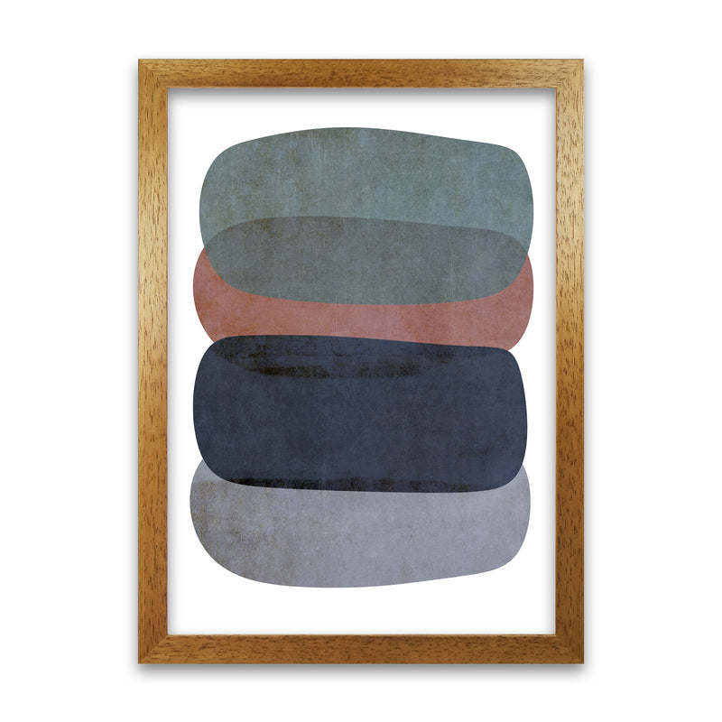 Earth Tones Soft Abstract Shapes A1 Honey Oak Frame