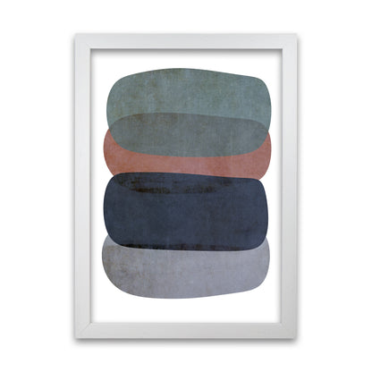 Earth Tones Soft Abstract Shapes A1 White Grain Frame
