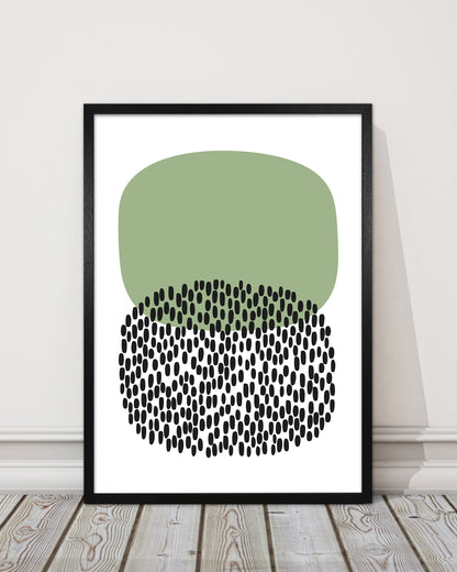 Green and Black Abstract Original