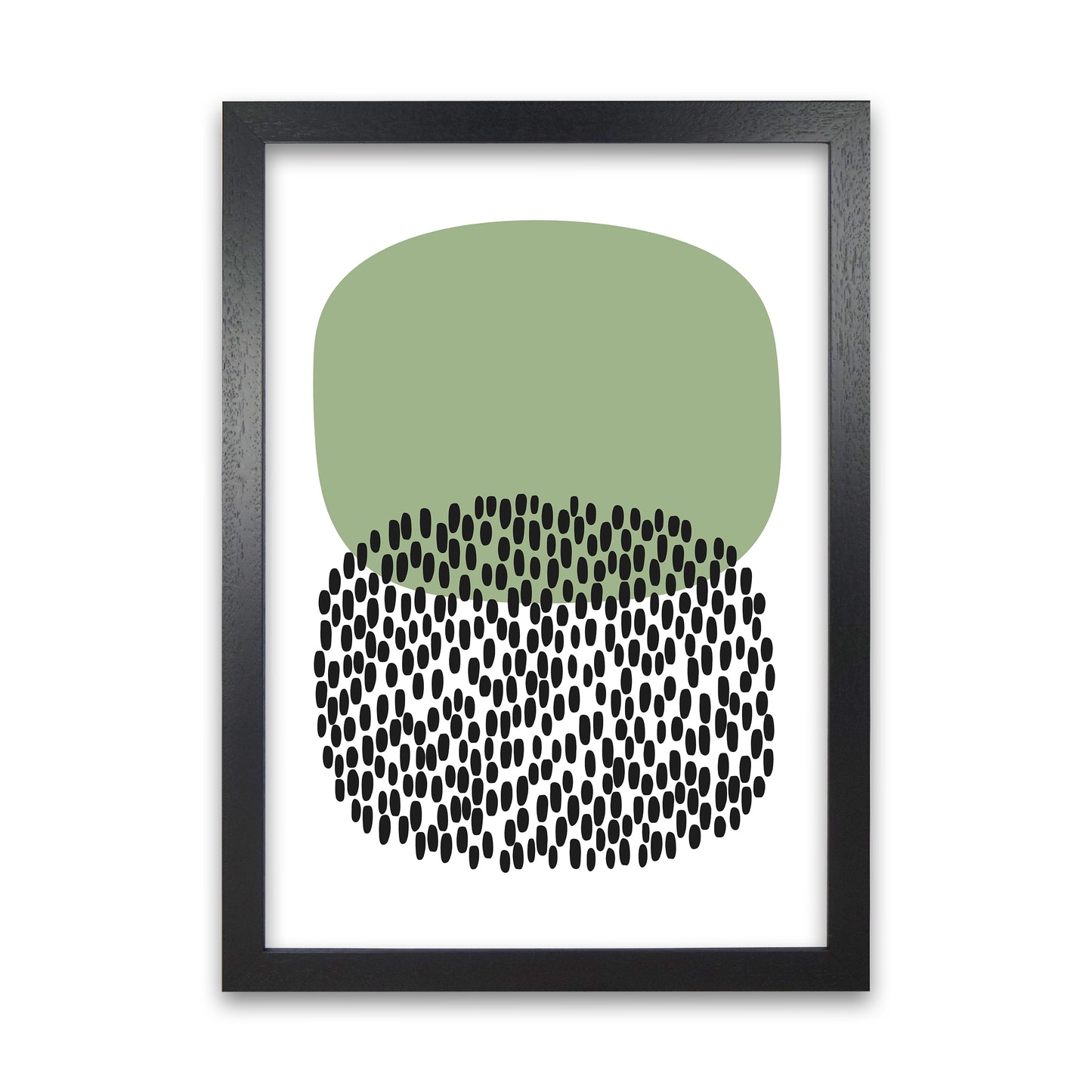 Green and Black Abstract Original A1 Black Grain Frame