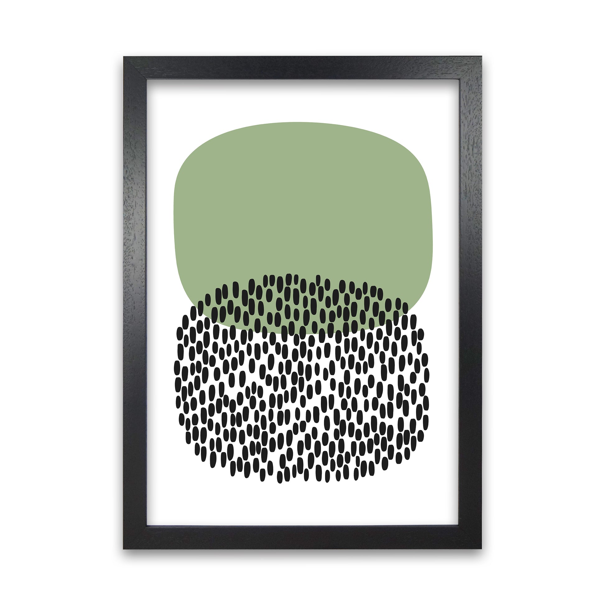 Green and Black Abstract Original A1 Black Grain Frame