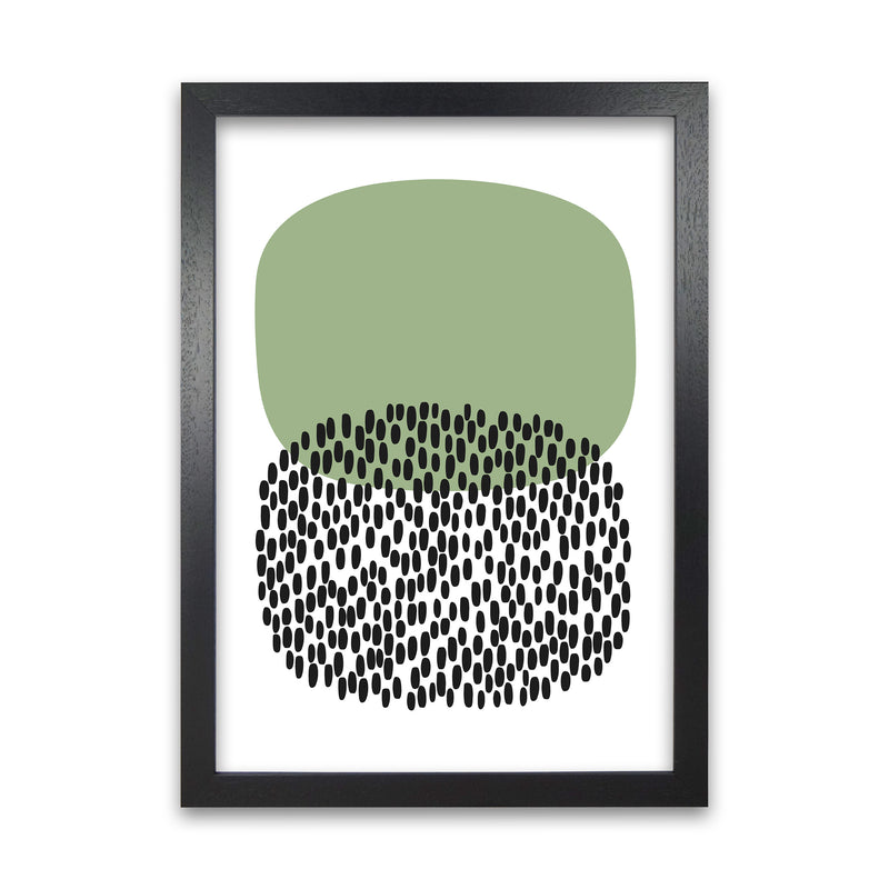 Green and Black Abstract Original A1 Black Grain Frame