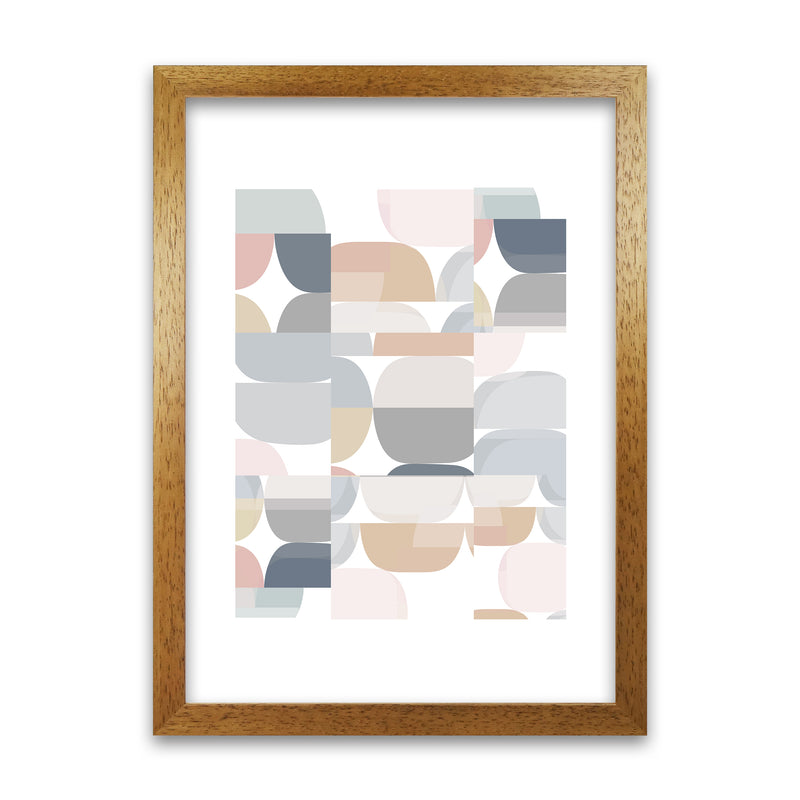 Light Desaturated Abstract Wall Art A1 Honey Oak Frame