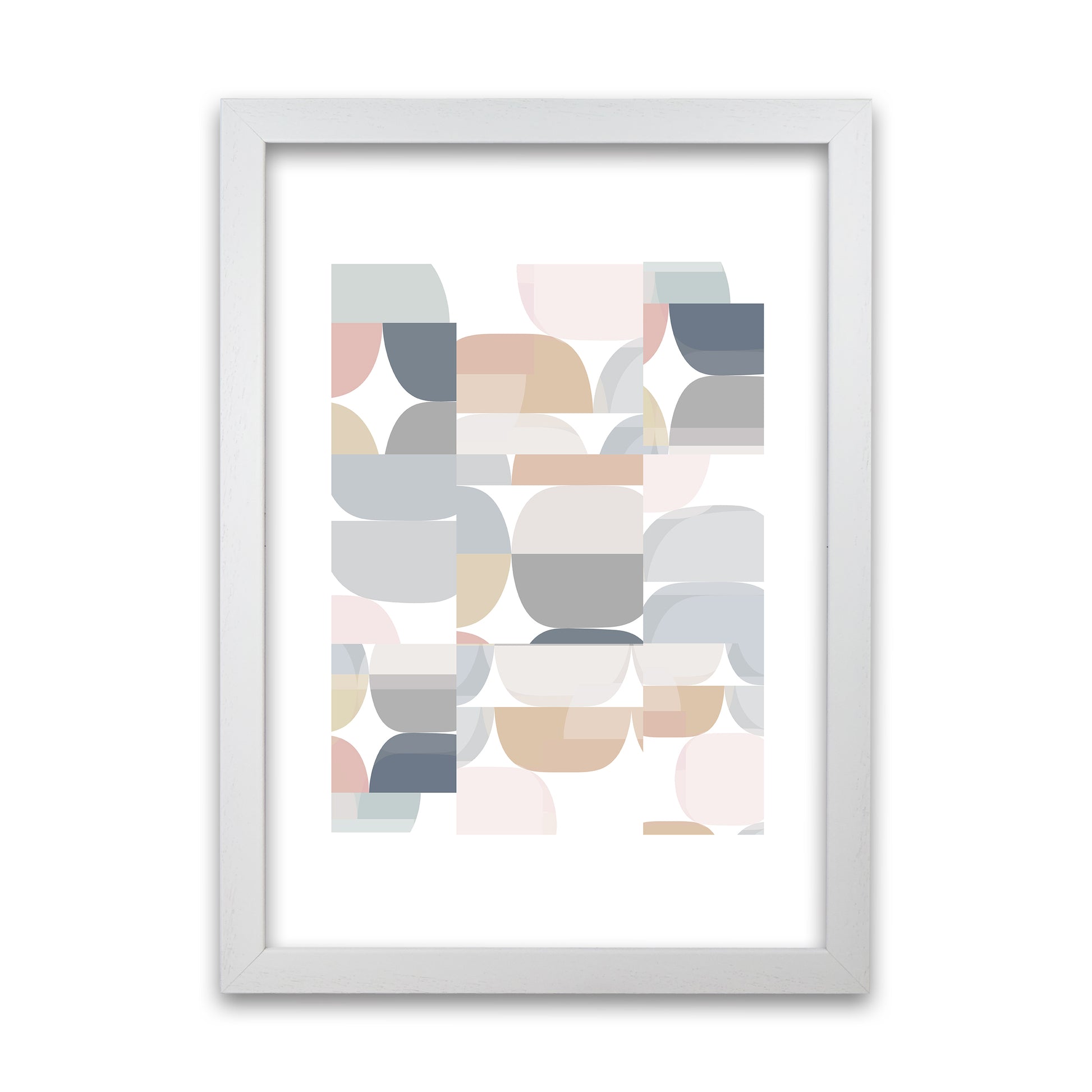 Light Desaturated Abstract Wall Art A1 White Grain Frame