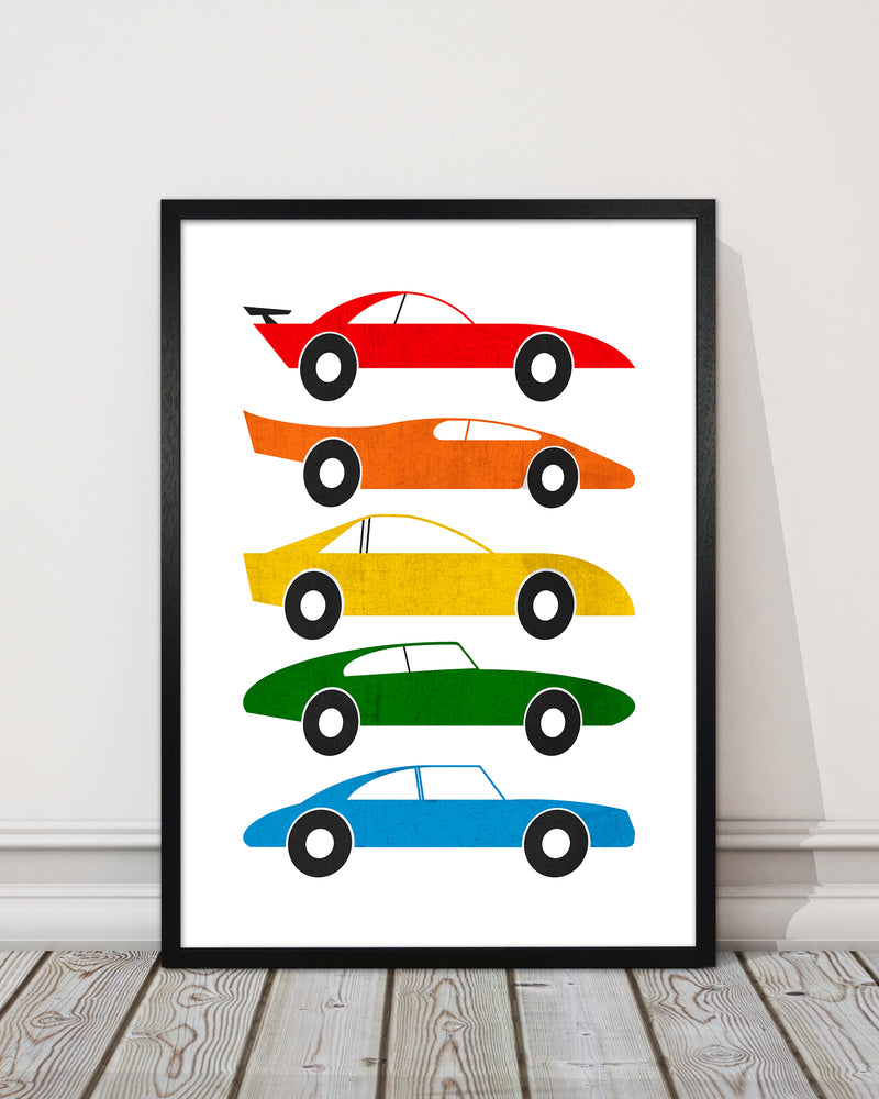 Mid Century Cars on White