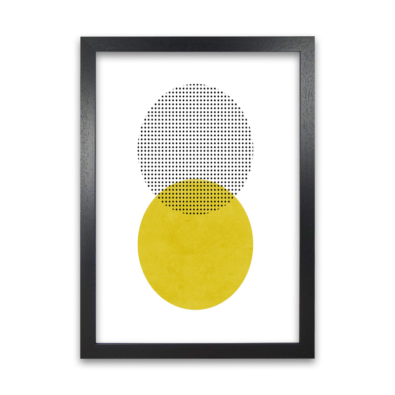 Mid Century Circles Original  A1 Black Grain Frame