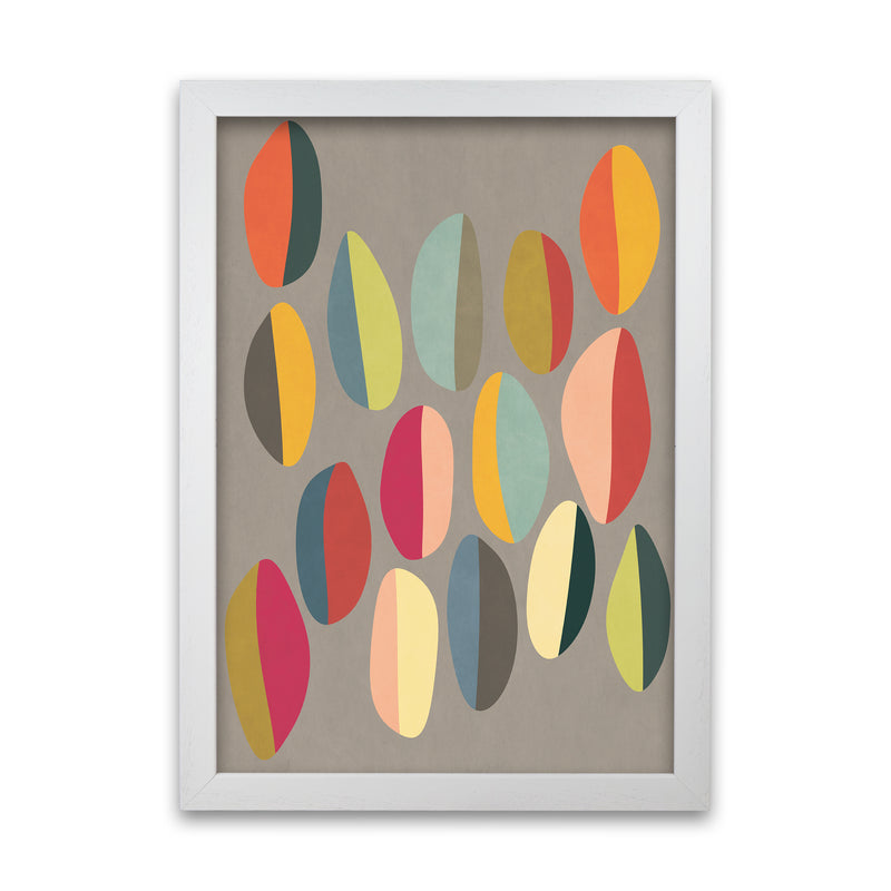 Mid Century Half Pebbles Original A1 White Grain Frame