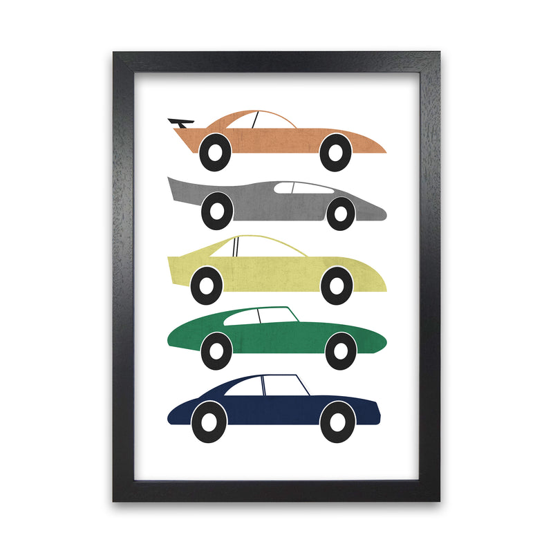 Muted Colours Car Wall Art A1 Black Grain Frame