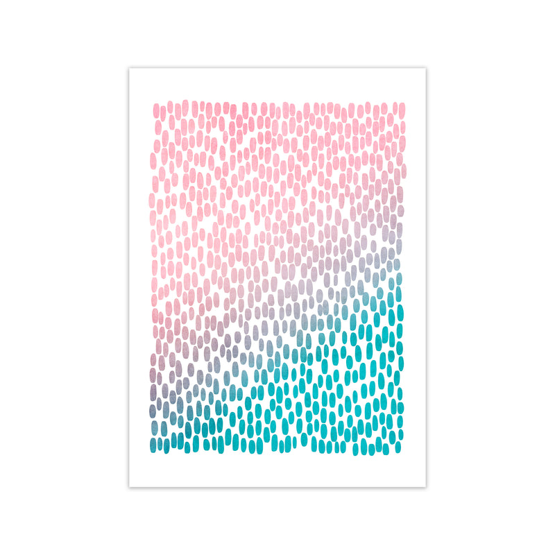 Pink and Blue Abstract Dots A1 Print Only