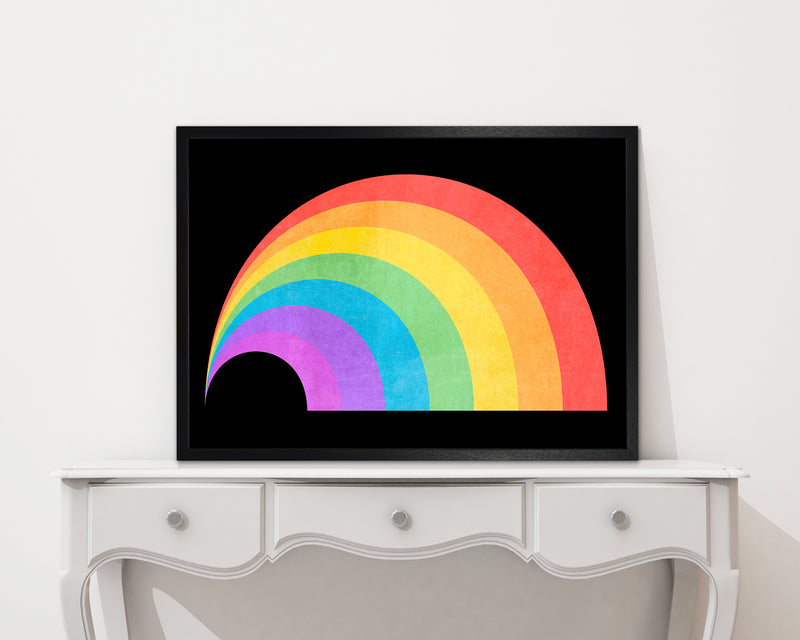 Rainbow and Black Horizontal Wall