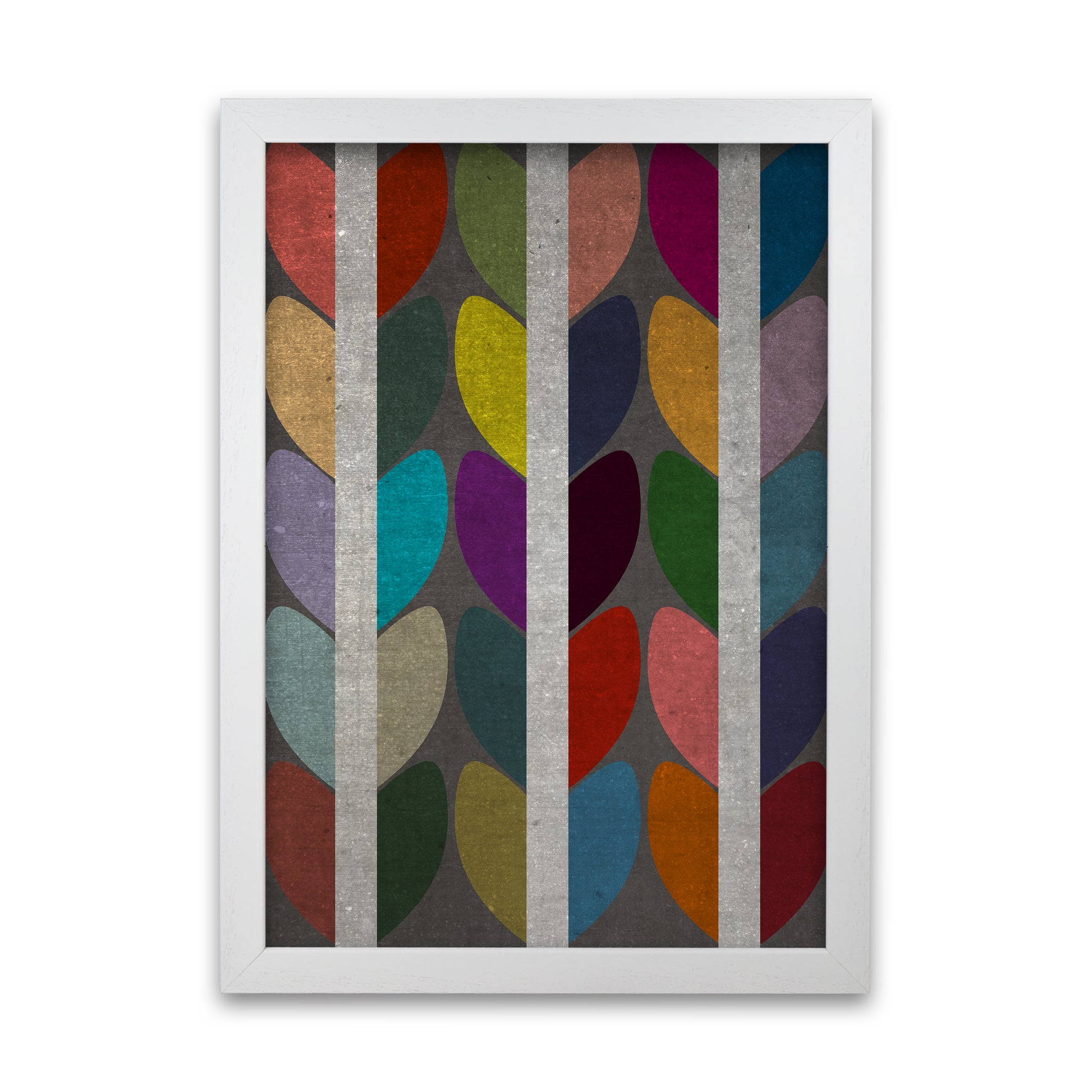 Scandinavian Wall Art Dark Original A1 White Grain Frame