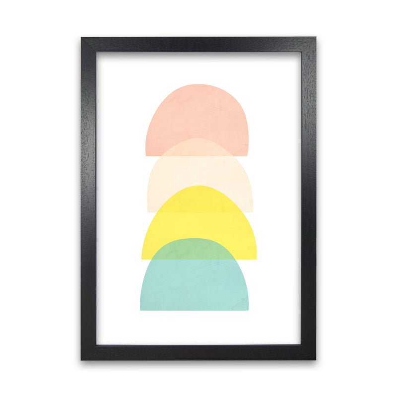 Semi Circle Summer Colours Original A1 Black Grain Frame