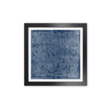 Square Blue Waves Abstract Wall