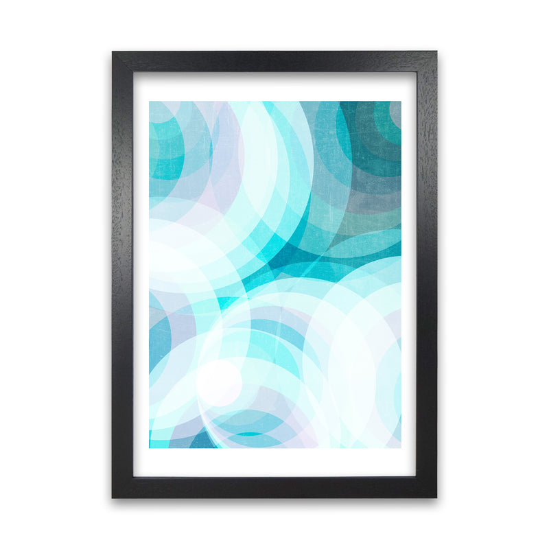 Colorful Purple and Blue Abstract A1 Black Grain Frame