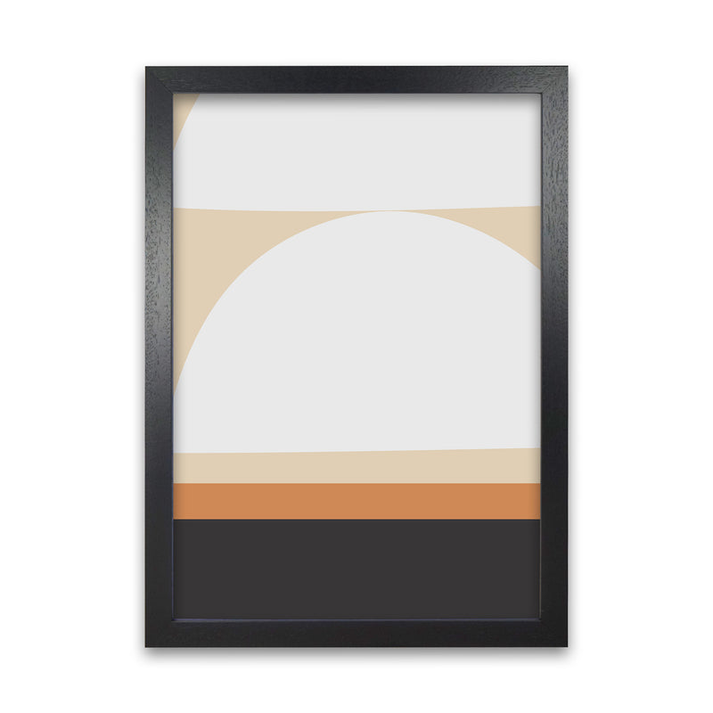 White Abstract Shapes Original  A1 Black Grain Frame