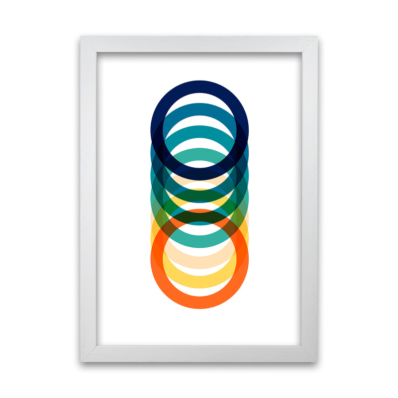 Mid Century Rings Original  A1 White Grain Frame