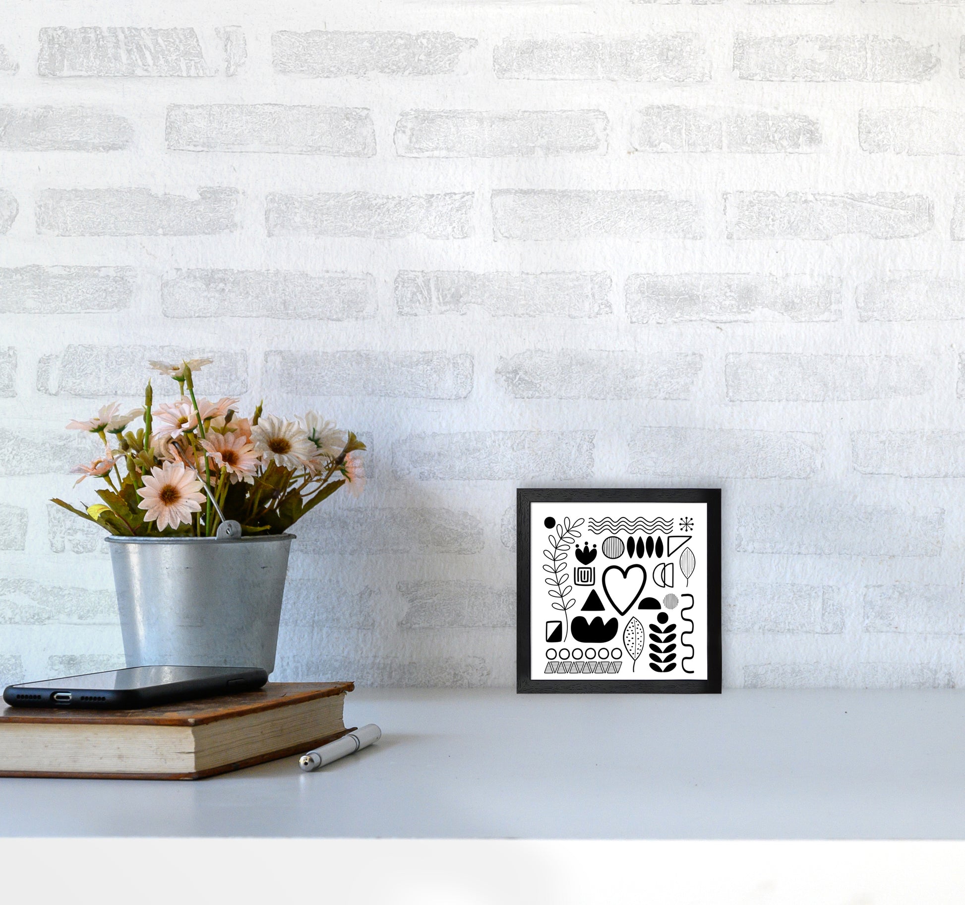 BW Scandi Shapes Square Original3030 White Frame