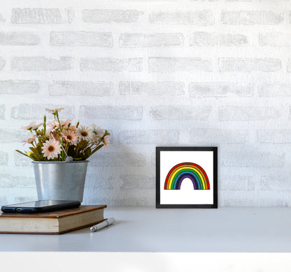 Square Rainbow Print on White3030 White Frame