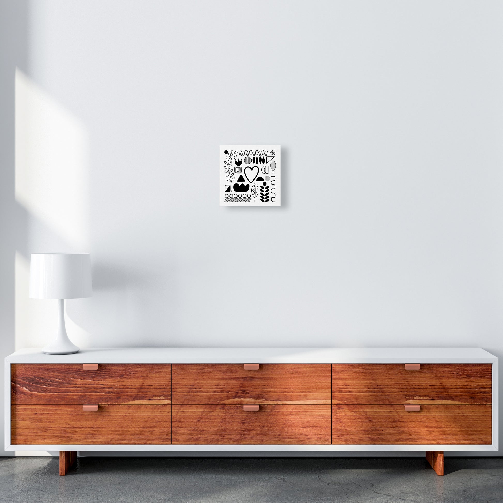 BW Scandi Shapes Square Original 30x30 Canvas