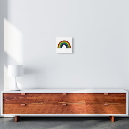 Square Rainbow Print on White 30x30 Canvas