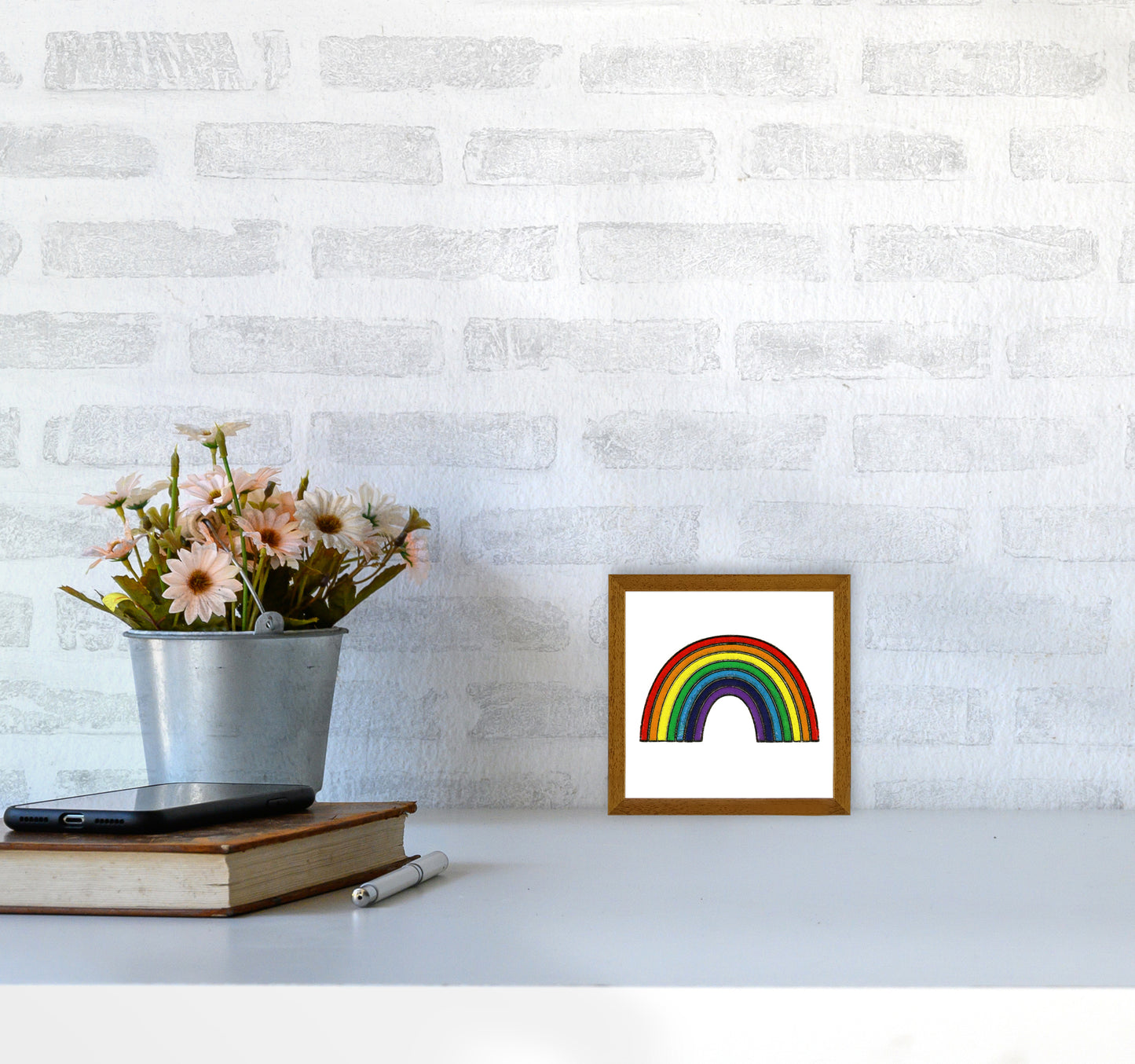 Square Rainbow Print on White3030 Print Only
