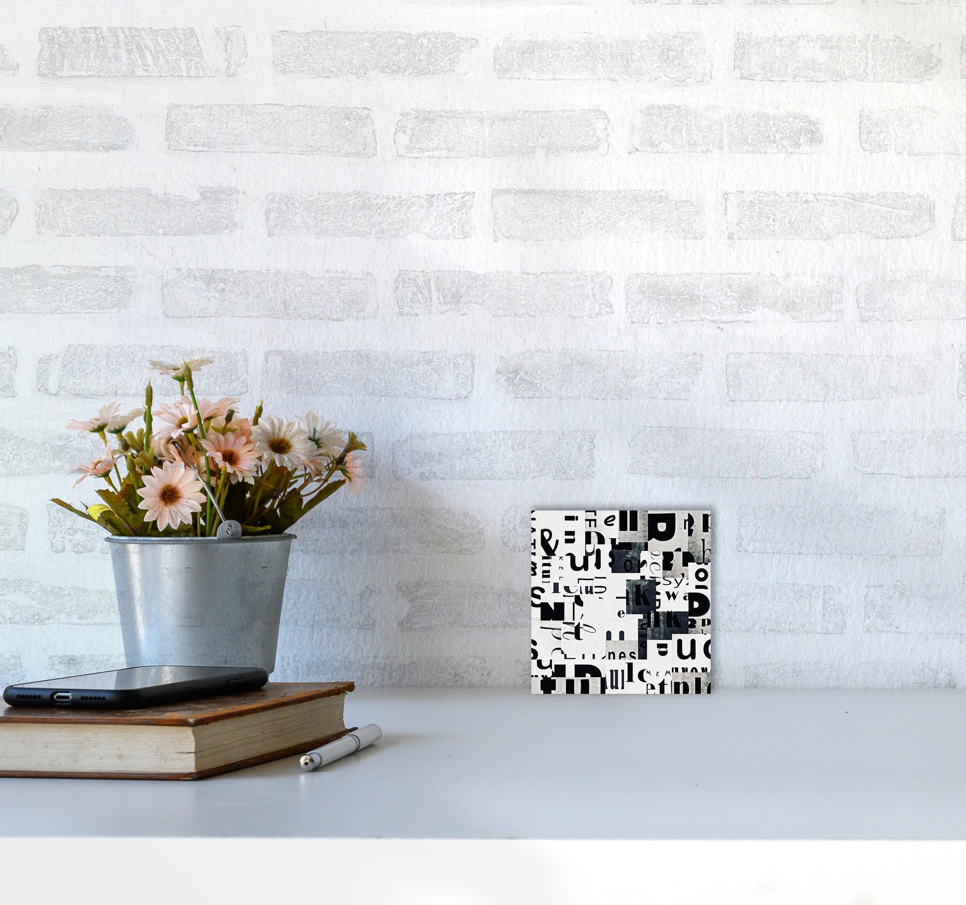 Black and White Typography Pair A Original3030 Black Frame