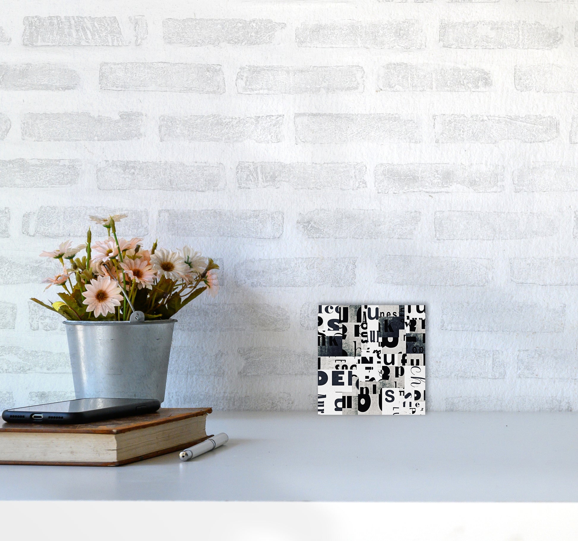 Black and White Typography Pair B Original3030 Black Frame