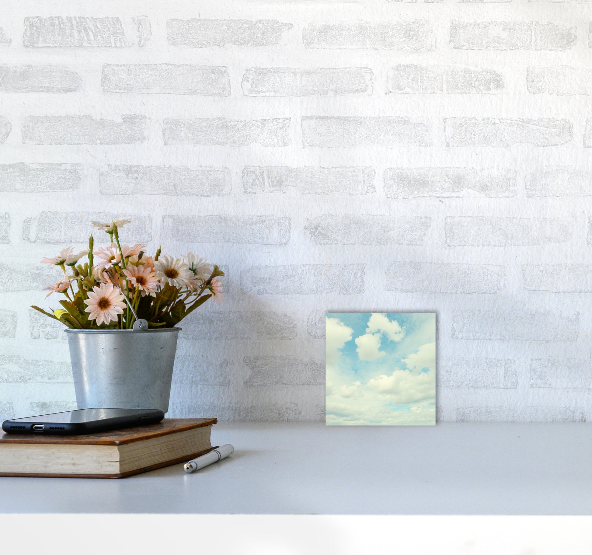 Square Cloud Art Print A3030 Black Frame