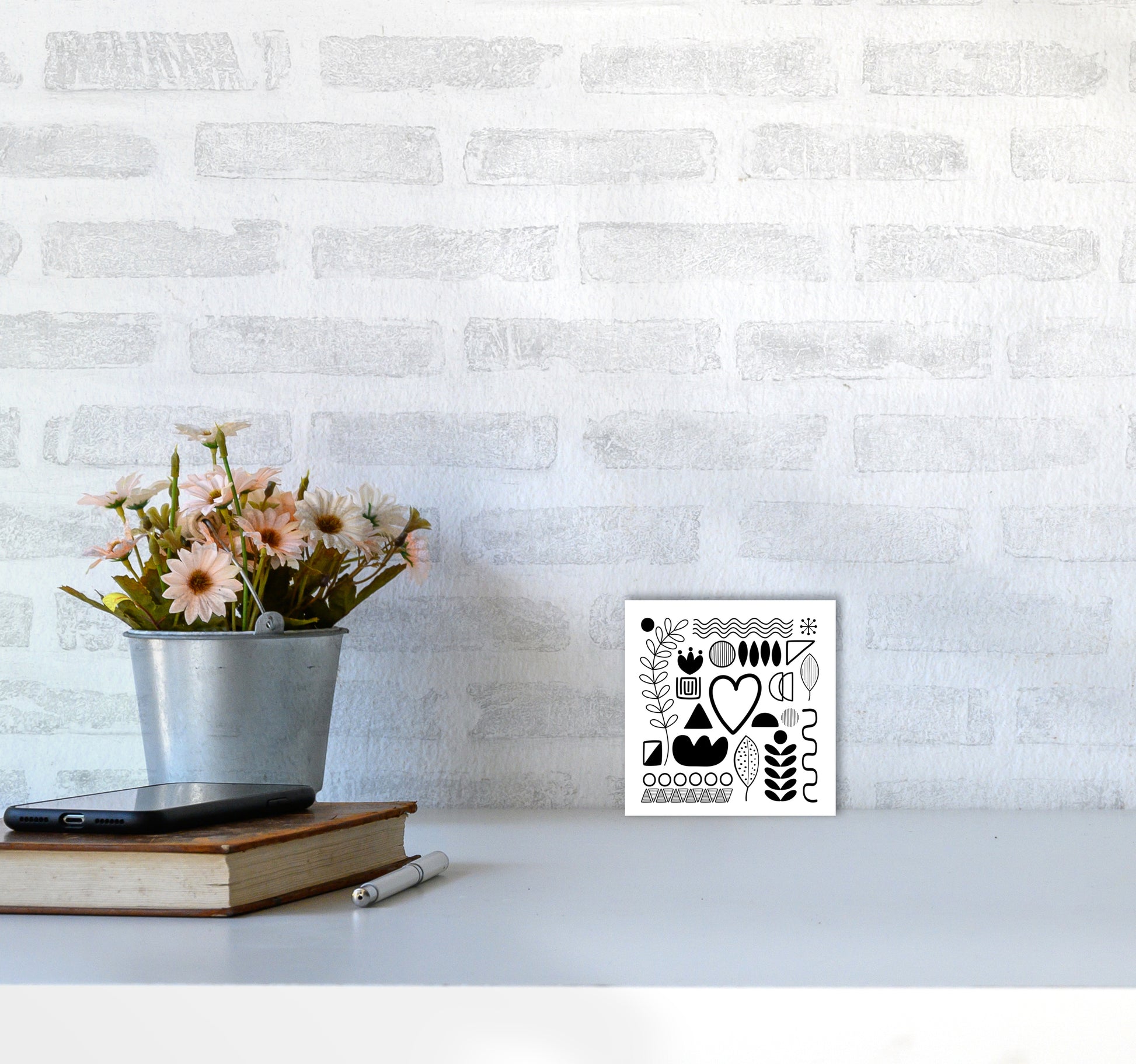 BW Scandi Shapes Square Original3030 Black Frame