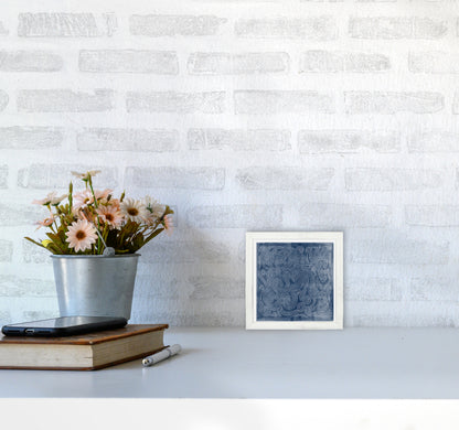 Square Blue Waves Abstract Wall3030 Oak Frame