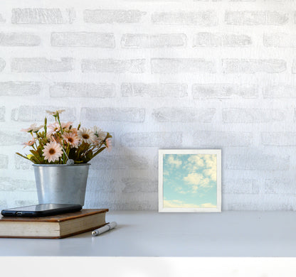 Square Cloud Art Print B3030 Oak Frame