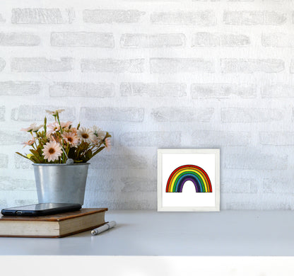 Square Rainbow Print on White3030 Oak Frame
