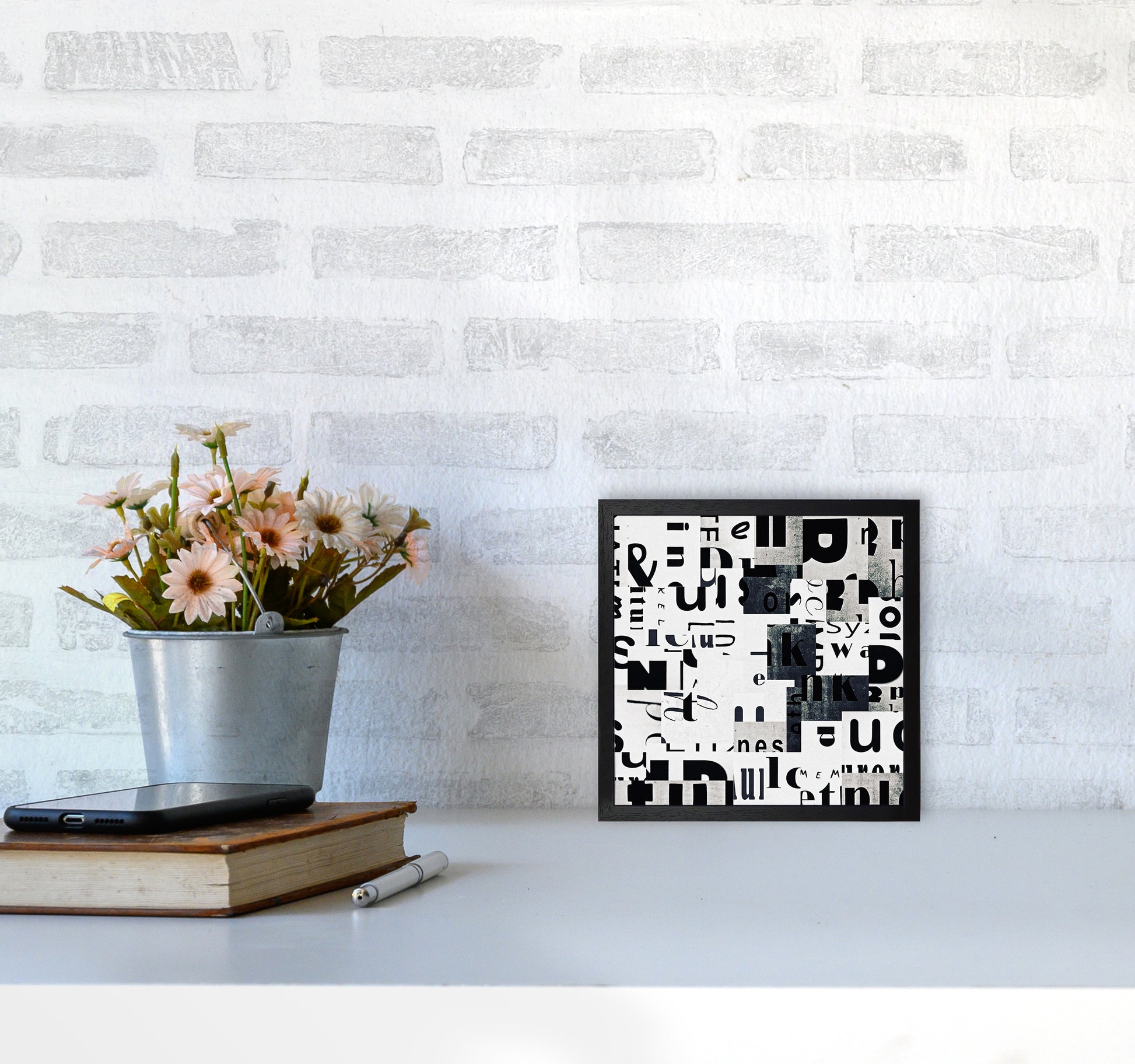 Black and White Typography Pair A Original4040 White Frame