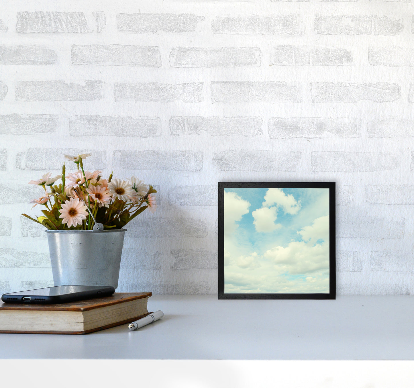 Square Cloud Art Print A4040 White Frame