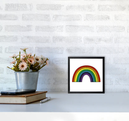 Square Rainbow Print on White4040 White Frame