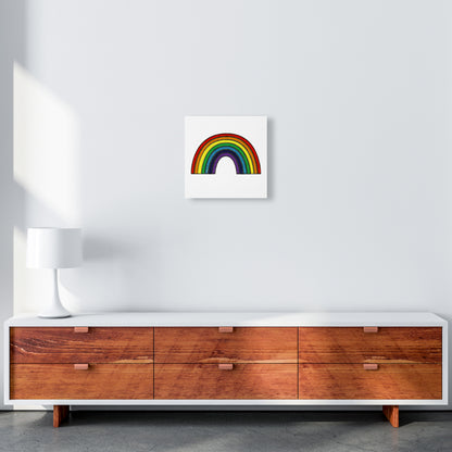 Square Rainbow Print on White 40x40 Canvas