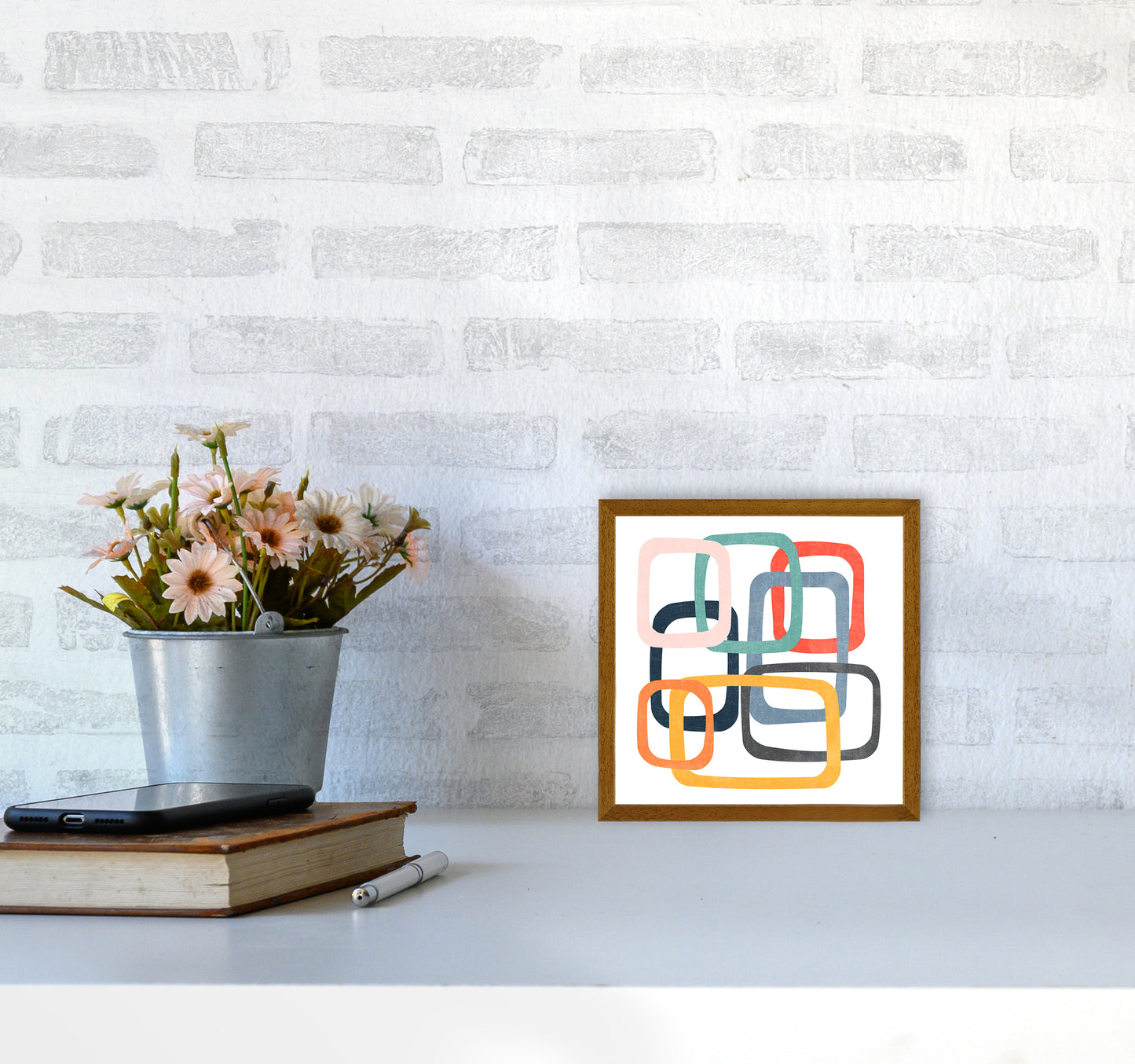 Mid Century Shapes Square Original4040 Print Only