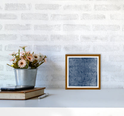 Square Blue Waves Abstract Wall4040 Print Only