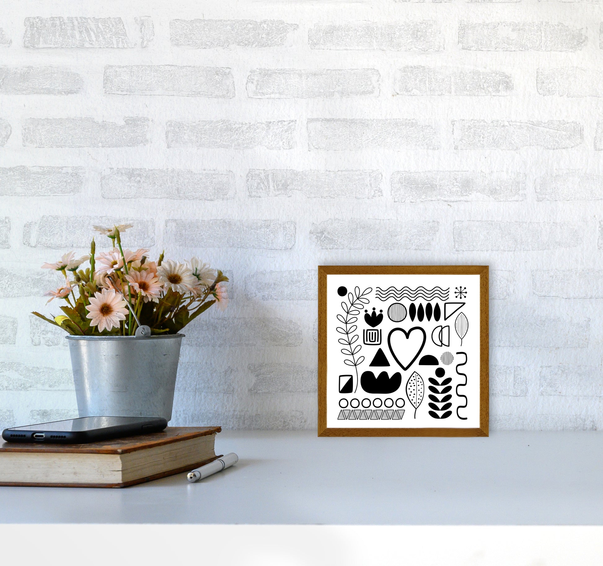BW Scandi Shapes Square Original4040 Print Only