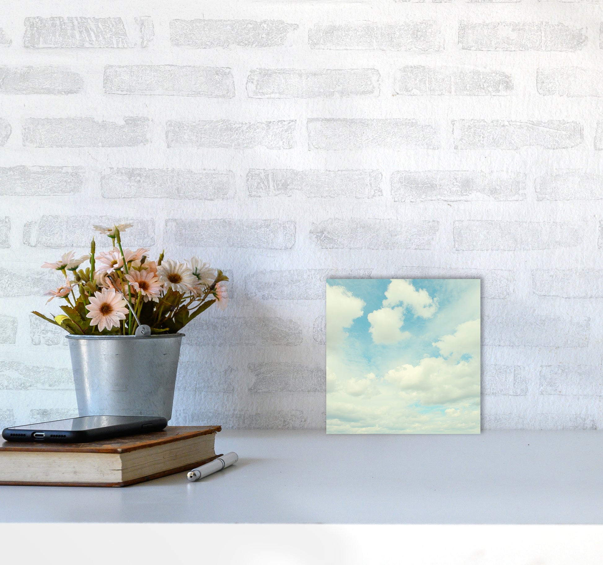 Square Cloud Art Print A4040 Black Frame